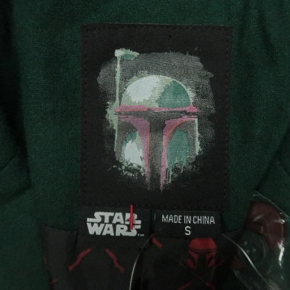 Star Wars Jacket Mens Small Green Boba Fett Blazer Wool Blend Lined NWT‎